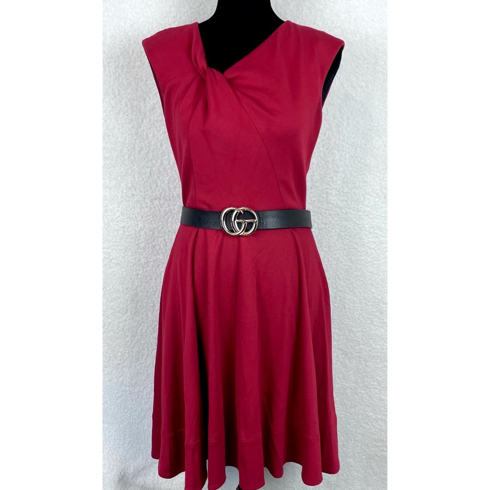 ELIZA J • Red Twist Knot Sleeveless Mini Dress, 2P - Picture 2 of 16